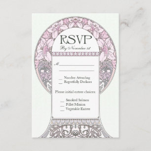 Cartes de mariage vintages florales RSVP V (v.2)