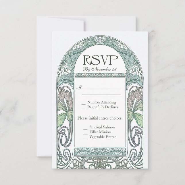 Cartes de mariage vintages RSVP IV (Devant)