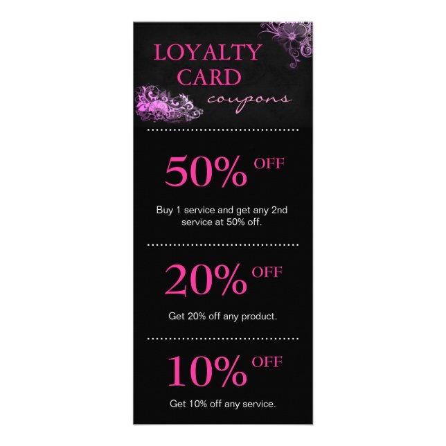 Cartes de marketing Salon Rose Floral (Devant)