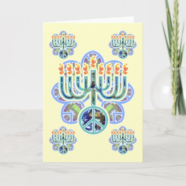 Cartes de Menorah de la Paix Terre (Devant)