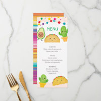 Cartes de menu Baby shower Taco Party