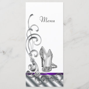 Cartes de menu Chaussure à talon haut Violet