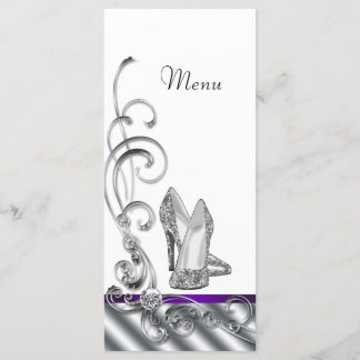 Cartes de menu Chaussure à talon haut Violet