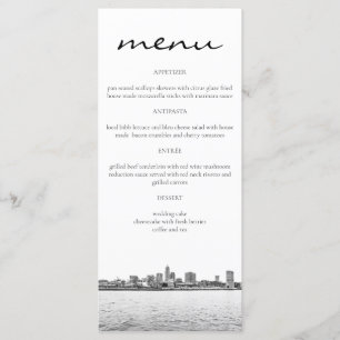 Cartes de menu Cleveland Skyline simples