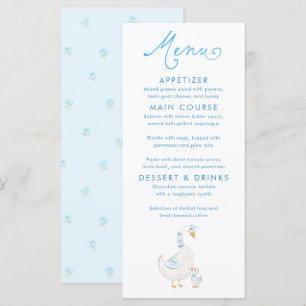 Cartes de menu de Baby Shower sur le thème de l'oi