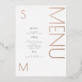 Cartes de menu de jour de mariage en relief gras