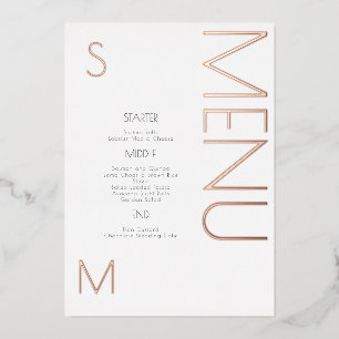 Cartes de menu de jour de mariage en relief gras