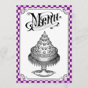 Cartes de menu de mariage de damier de Steampunk