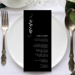 Cartes de Menu de Mariage Élégantes Classiques Noi