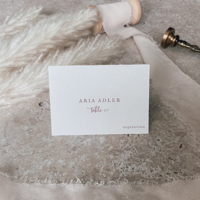 Cartes de menu de mariage en or rose rustique (Créateur téléchargé)