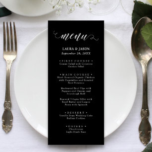 Cartes de menu de mariage rustiques avec calligrap