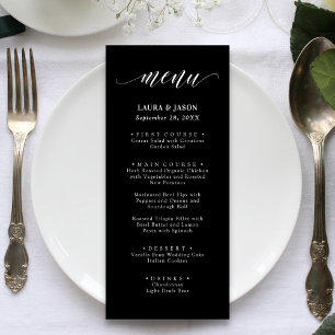Cartes de menu de mariage rustiques avec calligrap