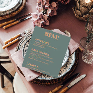 Cartes de menu du Mariage de conception personnali