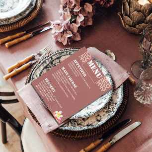 Cartes de menu du Mariage de conception personnali