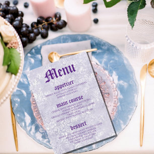 Cartes de menu du Mariage Vintage moderne violet