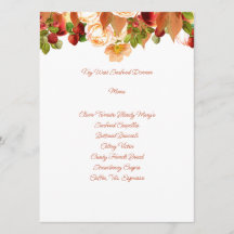 Cartes de menu Elegant Berries and Flowers