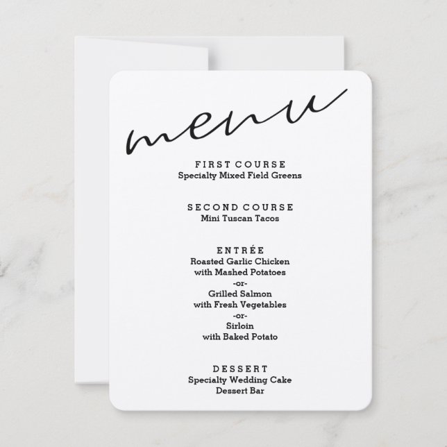 Cartes de menu en papier kraft rustique simple (Devant)