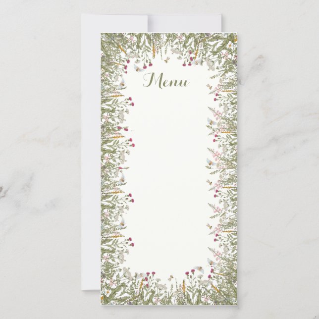 Cartes de menu inspirées de Rosh Hashana Floral (Devant)