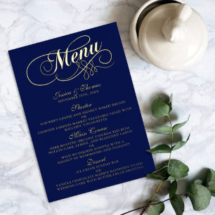 Cartes de menu Mariage habillées en huile réelle