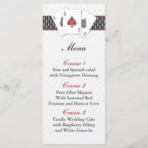 Cartes de menu mariage Las vegas