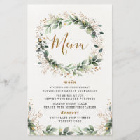 Cartes de menu Mariage pour feuilles d'aquarelle o