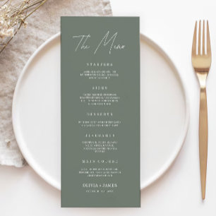 Cartes de menu Mariage Sage Boho Modèle