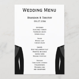 Cartes De Menu Mariages Gay Noir Et Blanc