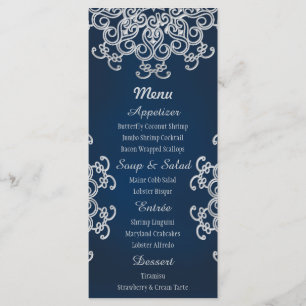 Cartes de menu Marine et Silver Indian Style