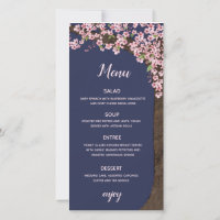 Cartes de menu ou de programme pour les cerisiers 