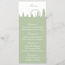 Cartes de menu personnalisées de London Skyline Sa