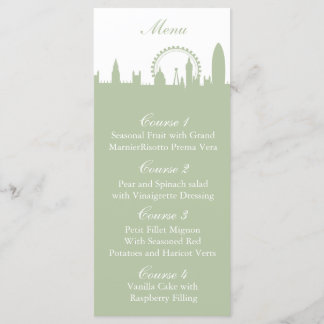 Cartes de menu personnalisées de London Skyline Sa