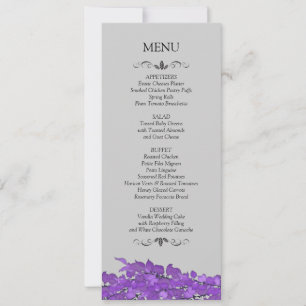 Cartes de menu pour réception de mariage