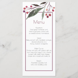 Cartes de menu Rustique Aquarelle Bourgogne