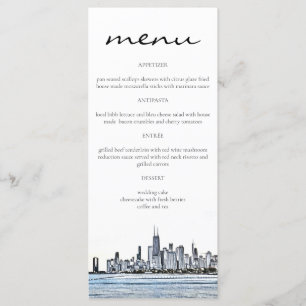 Cartes de menu Skyline de Chicago