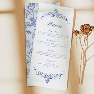 Cartes de menu victoriennes françaises chinoiserie
