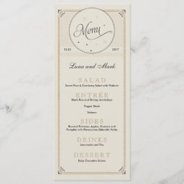Cartes de menu vintage Black and Gold Night Sky