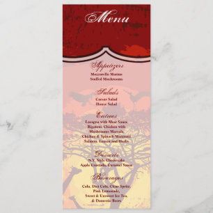 Cartes de menus 4x9.25 Giraffe africaine Safari Su