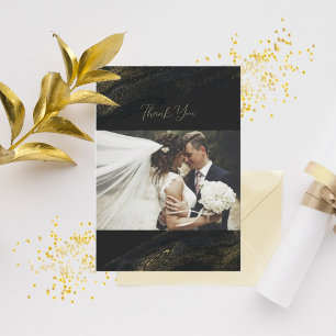 Cartes de Merci Black et Sparkly Gold