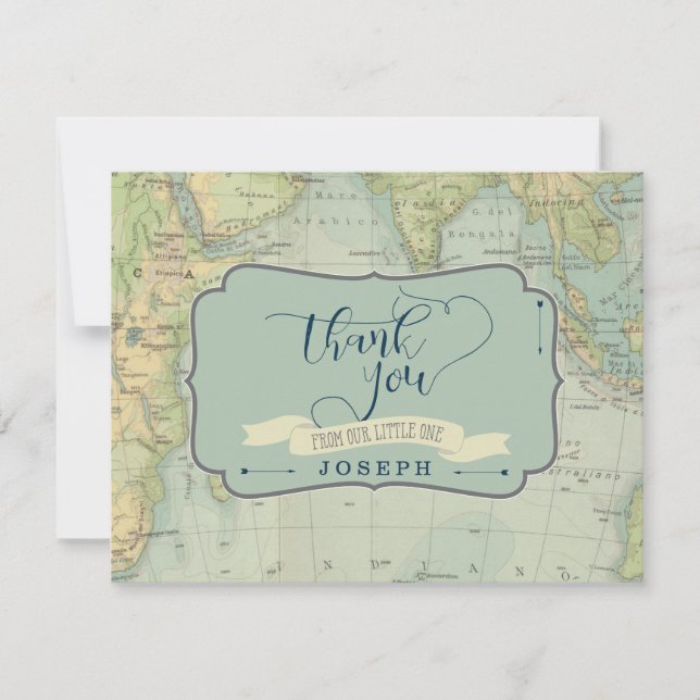 Cartes de Merci de baby shower d'aventure (Devant)