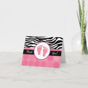 Cartes de Merci de baby shower pliées par copie de