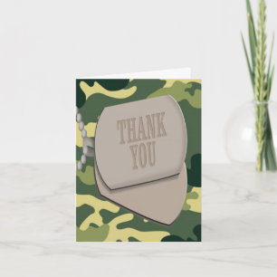 Cartes de Merci de Camo d'étiquettes de chien