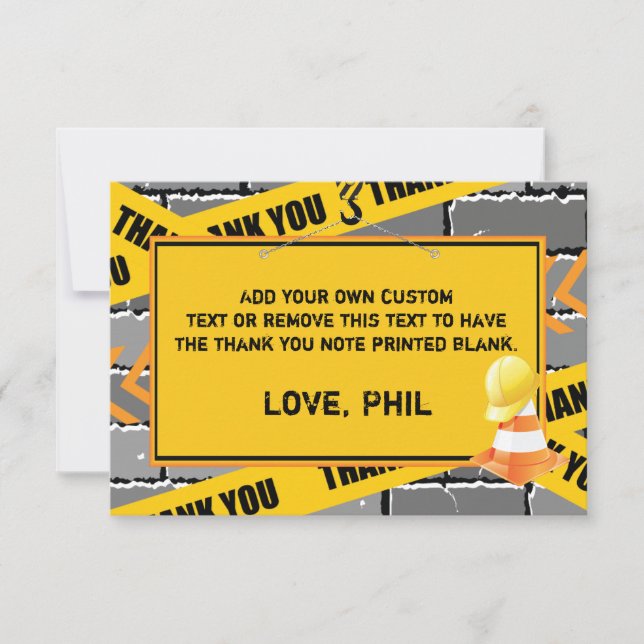 Cartes de Merci de construction (Devant)