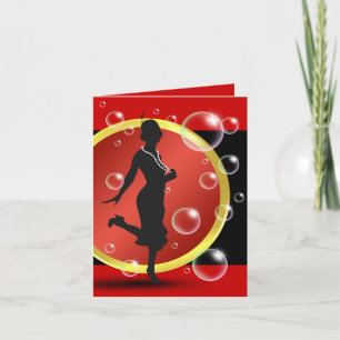 Cartes de Merci de fille d'aileron des années 20