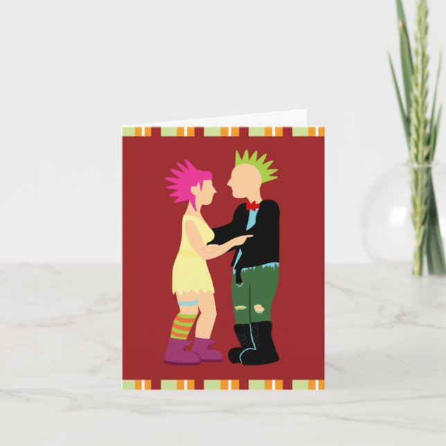 Cartes de Merci de jeunes mariés de punk rock (Devant)