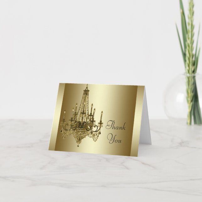 Cartes de Merci de lustre d'or (Devant)