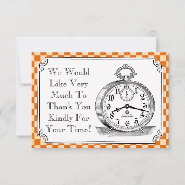 Cartes de Merci de mariage de damier de Steampunk (Devant)