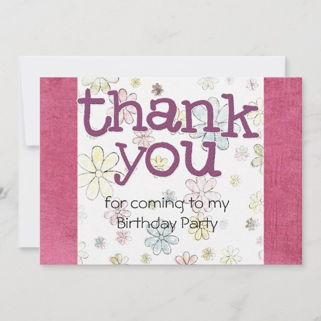 Cartes de Merci de partie d'anniversaire de enfant (Devant)