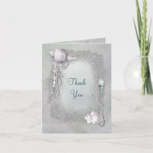 Cartes de Merci de perles de coquillages de plage