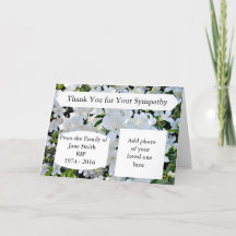 Cartes de Merci de sympathie personnalisées