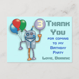 Cartes de Merci personnalisées par robot brillant
